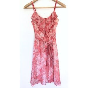{boutique} paisley sundress ruffle spaghetti strap